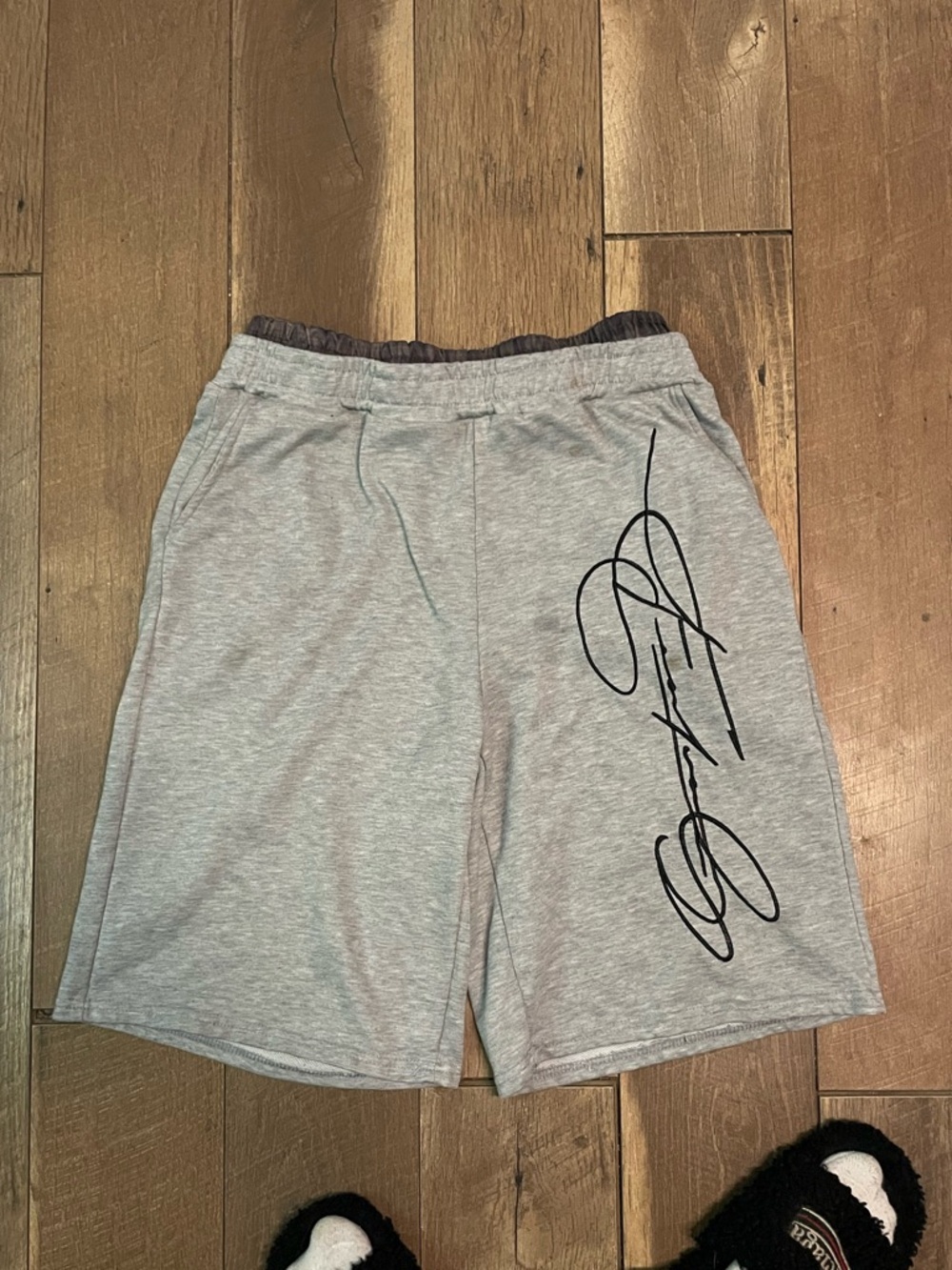 Men’s double waist scripture shorts